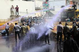 Non-MPO Teachers Dispersed by  Sound Grenades and Water Cannons