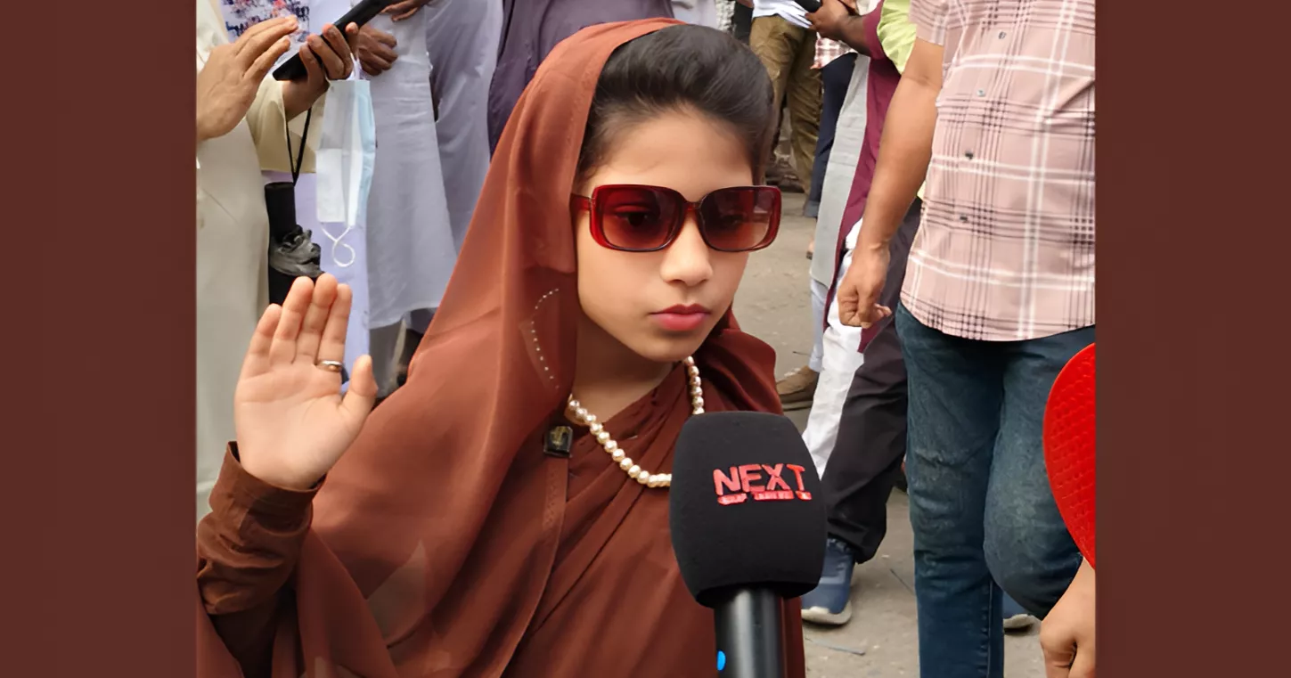 Little ‘Khaleda Zia’ draws attention at Sramik Dal’s rally