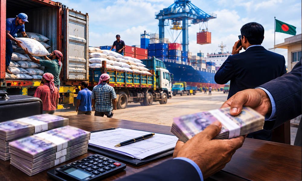 Crores of Taka Allegedly Collected Through Labour Handling Charges at Banglabandha Land Port